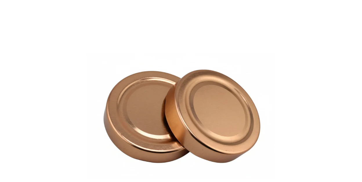 Couvercle twist-off 82 mm bronze pour bocal en verre, duo de couvercles métalliques